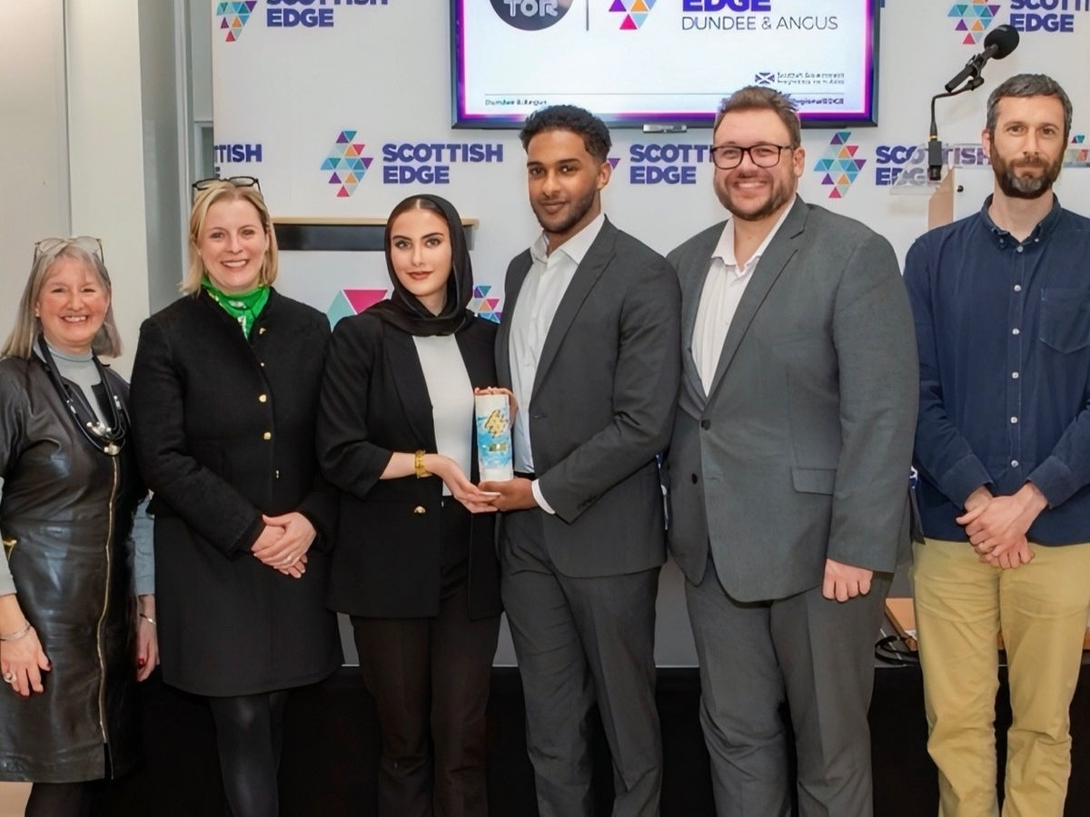 MedAscend founders receiving the Scottish Regional EDGE award with the judging panel