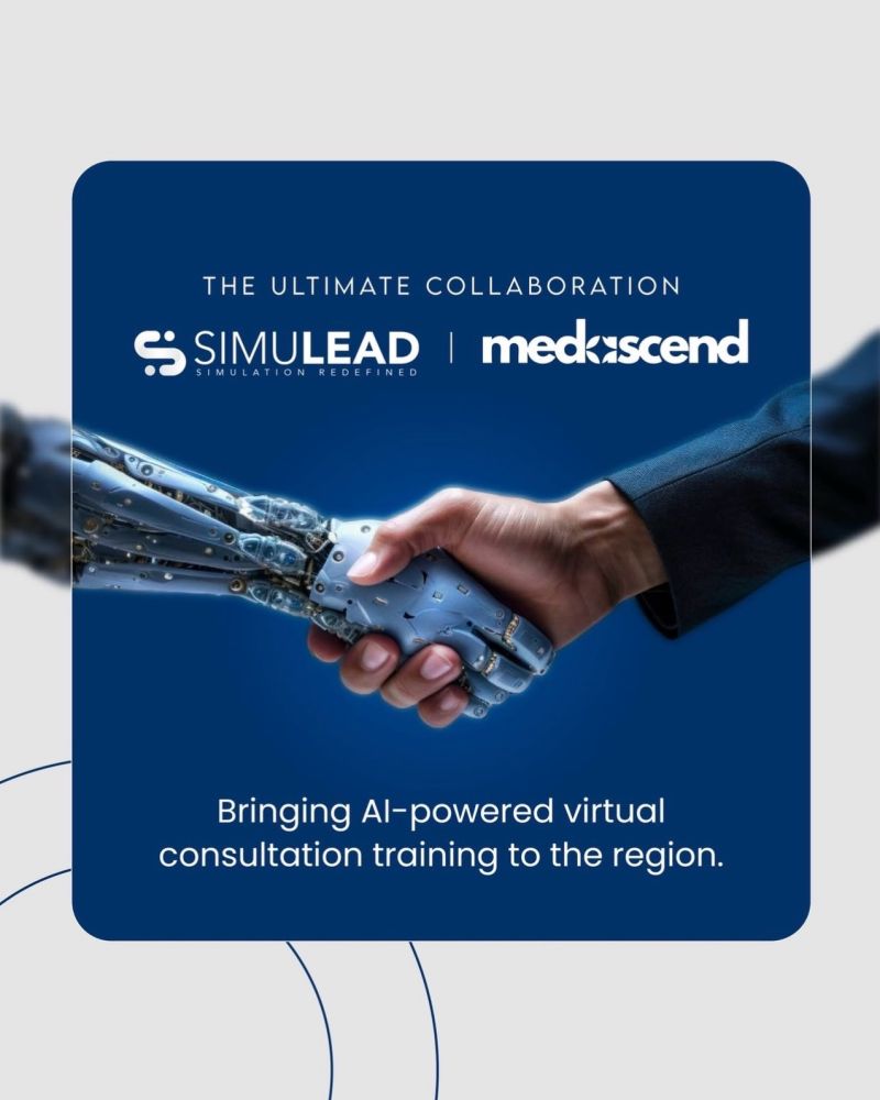 MedAscend and SimuLead partnership announcement, the ultimate collaboration bringing AI-powered virtual consultation training to the region